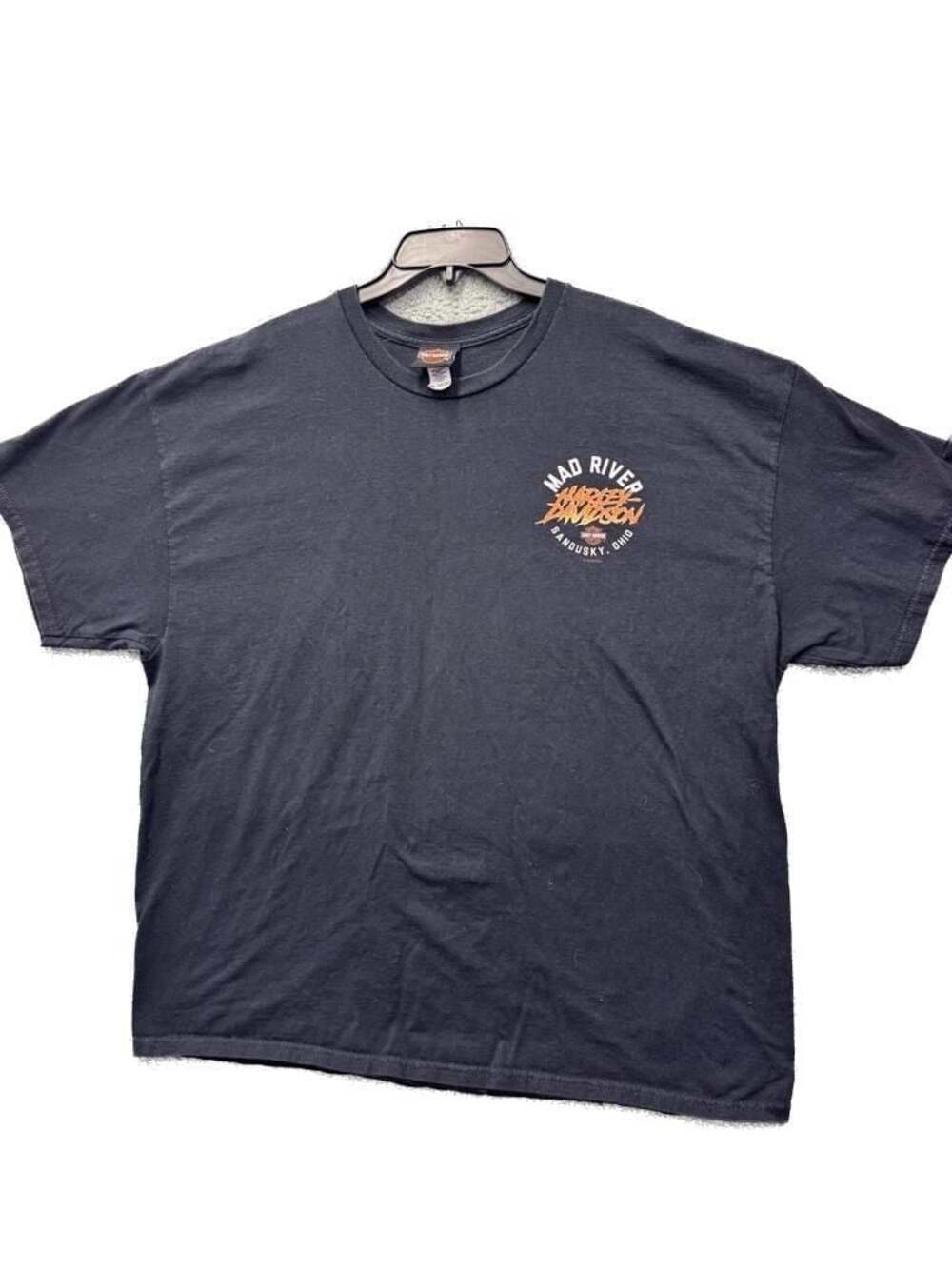 Harley-Davidson Mad River Sandusky Ohio Pumpkin Head Jacko'Lantern Biker T-Shirt